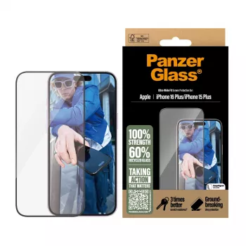 PanzerGlass ® μεμβράνη προστασίας οθόνης iPhone 16 Plus | 15 Plus | Ultra-Wide Fit