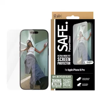 PanzerGlass SAFE. by ® μεμβράνη προστασίας οθόνης iPhone 16 Pro | Ultra-Wide Fit