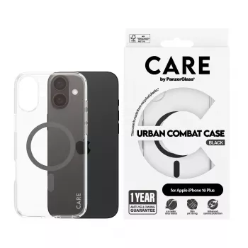 PanzerGlass CARE™ by ® θήκη Urban Combat διαφανής με μαύρο MagSafe iPhone 16 Plus