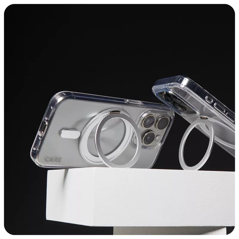 PanzerGlass CARE™ by ® διαφανής θήκη με ασημί Kickstand & MagSafe iPhone 16 Plus