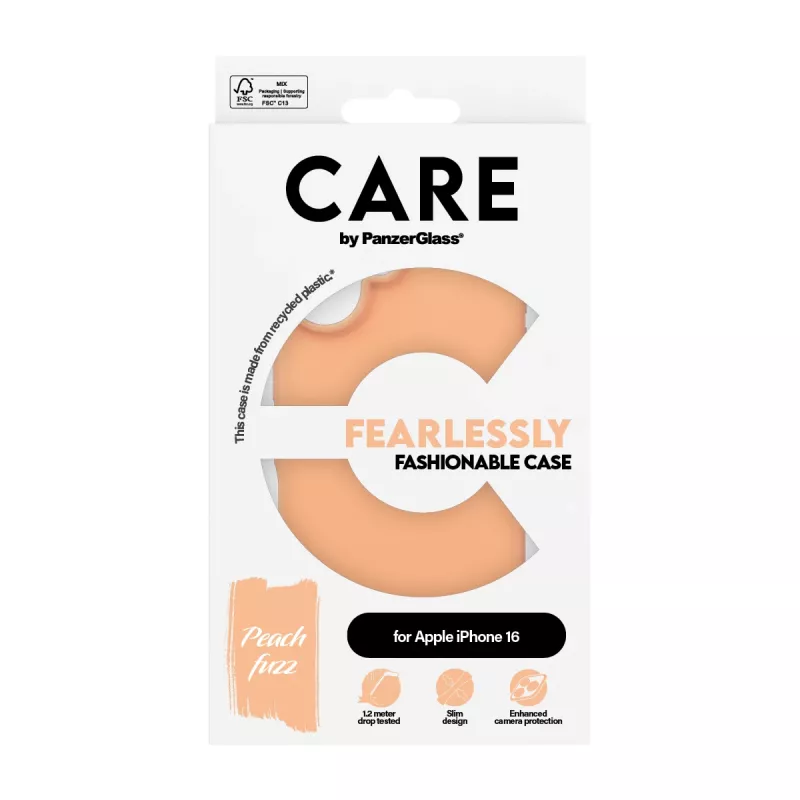 Θήκη PanzerGlass CARE by μοντέρνα θήκη Peachy iPhone 16 διαφανής