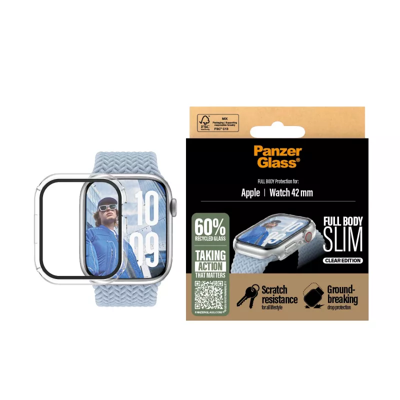 Θήκη PanzerGlass Screen Protector Snappie Full Body Slim Διάφανη Apple Watch 41mm '24