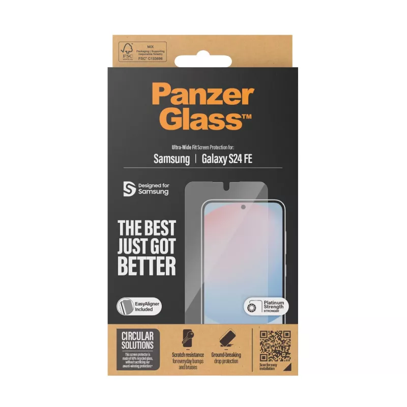 PanzerGlass® Μεμβράνη προστασίας οθόνης Samsung Galaxy S24 FE | Ultra-Wide Fit με EasyAligner
