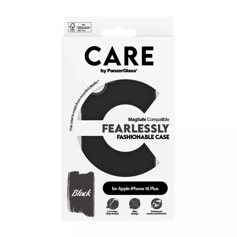 PanzerGlass CARE™ by ® Θήκη Μαύρη με MagSafe iPhone 16 Plus, Θήκη, Apple, Apple - iPhone 16 Plus, Μαύρο