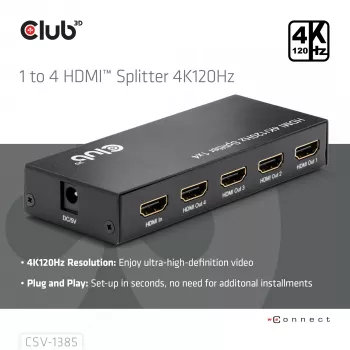 CLUB3D διαχωριστής 1 σε 4 HDMI™ 4K120Hz