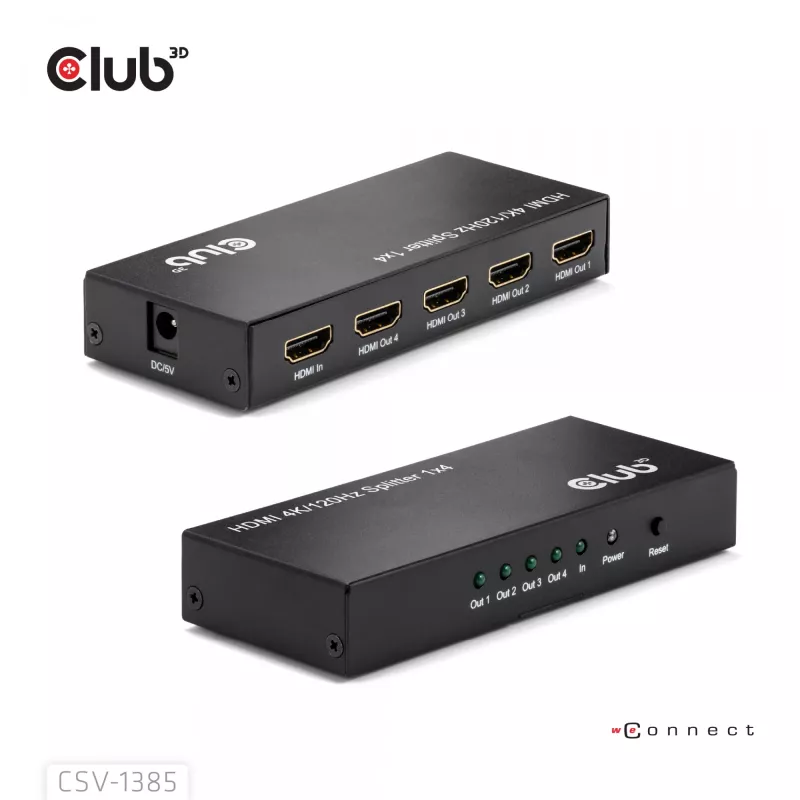 CLUB3D διαχωριστής 1 σε 4 HDMI™ 4K120Hz