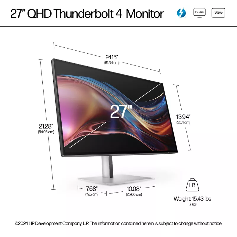 HP Series 7 Pro 27 ίντσες QHD Thunderbolt 4 οθόνη - 727pu