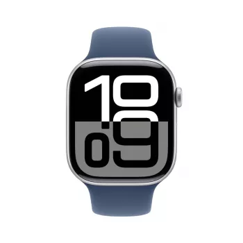 APPLE Watch Series 10 GPS + Cellular 46mm Θήκη αλουμινίου ασημί με Denim Sportarmband - M/L