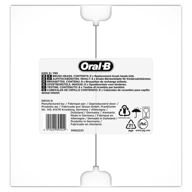 Oral-B Kids 81748450 Κεφαλή οδοντόβουρτσας 8 τεμ. Πολύχρωμο