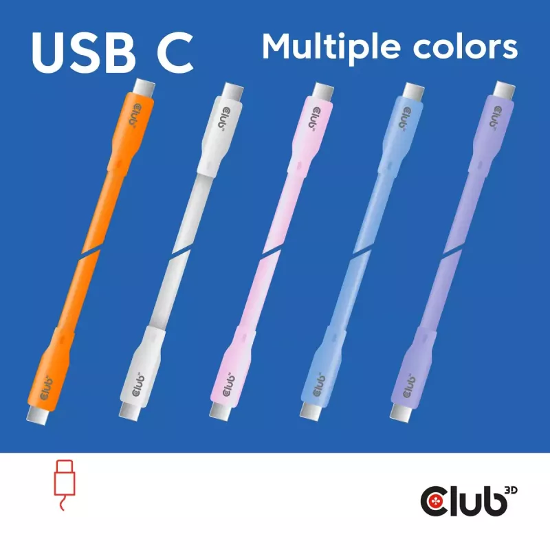 Καλώδιο USB-C CLUB3D CAC-3004 2m Μωβ
