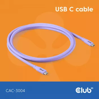 Καλώδιο USB-C CLUB3D CAC-3004 2m Μωβ