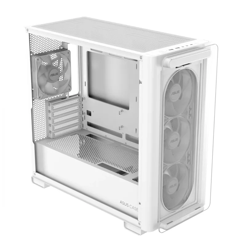 ASUS A23 PLUS TG ARGB WHITE, PC, Λευκό, micro ATX, Mini-ITX, Multi, 16,5 cm, 38 cm