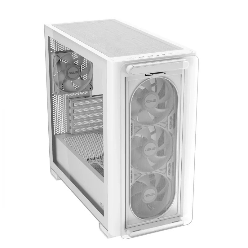 ASUS A23 PLUS TG ARGB WHITE, PC, Λευκό, micro ATX, Mini-ITX, Multi, 16,5 cm, 38 cm