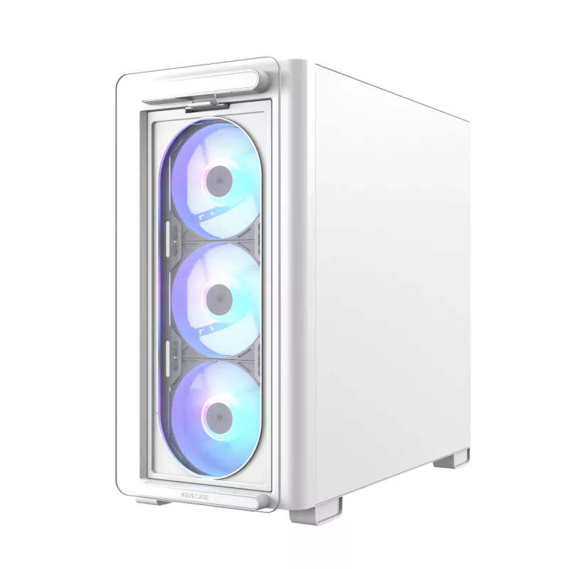 ASUS A23 PLUS TG ARGB WHITE, PC, Λευκό, micro ATX, Mini-ITX, Multi, 16,5 cm, 38 cm