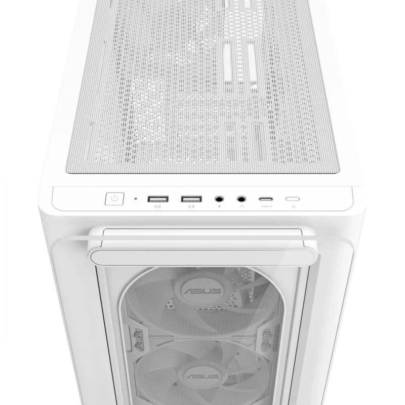 ASUS A23 PLUS TG ARGB WHITE, PC, Λευκό, micro ATX, Mini-ITX, Multi, 16,5 cm, 38 cm
