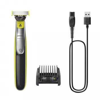 Ξυριστική μηχανή Philips OneBlade 360 QP2734/23 — 1 λεπίδα, επαναφορτιζόμενη Li‑Ion, 60 λεπτά διάρκεια, πράσινο/γκρι