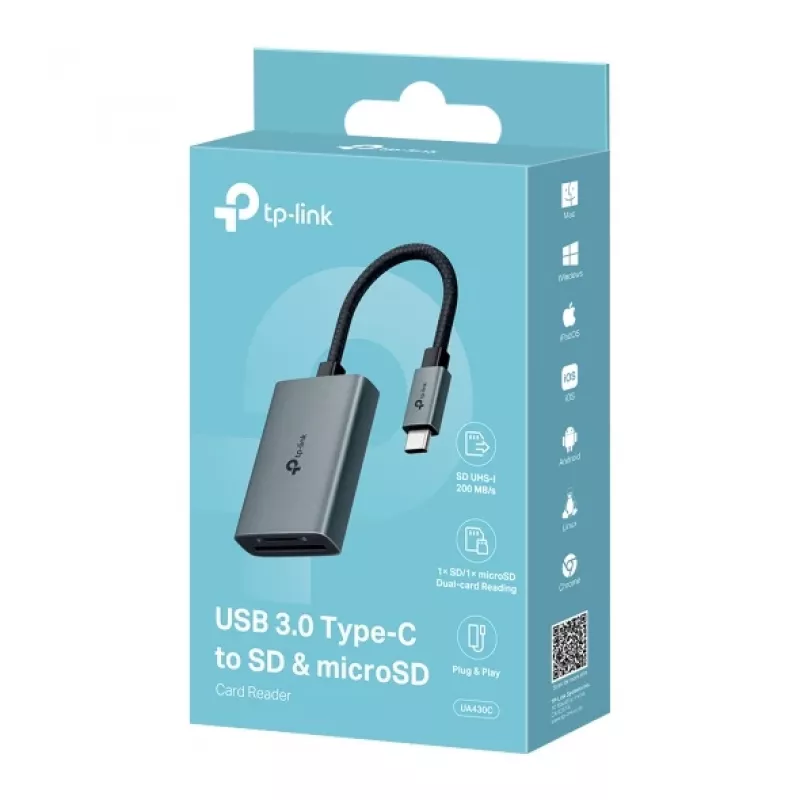 TP-Link UA430C Αναγνώστης καρτών USB 3.2 Gen 1 (3.1 Gen 1) Type-C γκρι