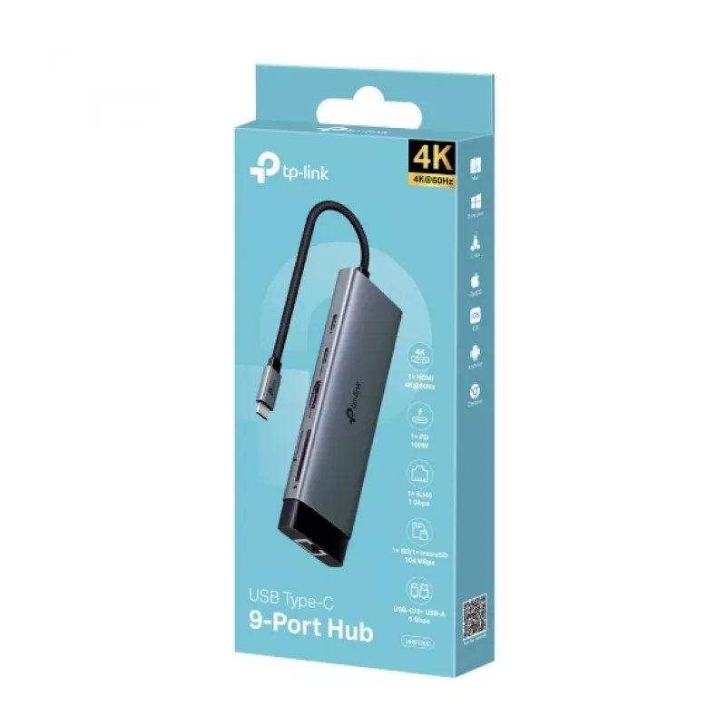 TP-Link UH9120C Hub διασύνδεσης USB 3.2 Gen 1 (3.1 Gen 1) Type-C 5000 Mbit/s
