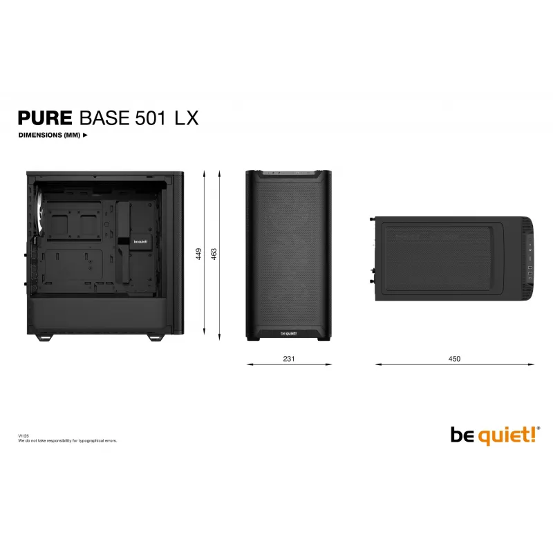be quiet Pure Base 501 LX μαύρο Midi-Tower
