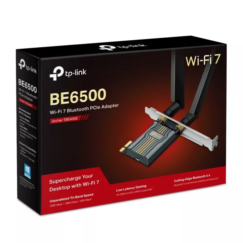 TP-Link BE6500 Εσωτερικό WLAN/Bluetooth 2880 Mbit/s Tri-band Wi-Fi 7