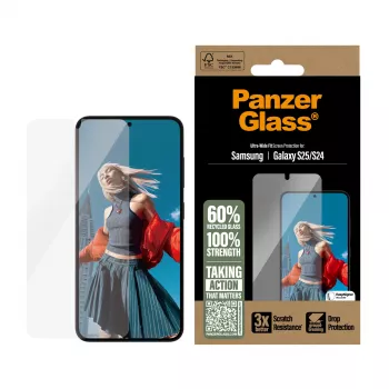 PanzerGlass ® Μεμβράνη προστασίας οθόνης Samsung Galaxy S25 | S24 | Ultra-Wide Fit