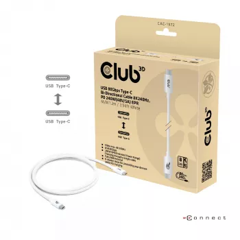 CLUB3D USB 80Gbps πιστοποιημένο καλώδιο 240W 8K240Hz Type-C® 1.2m / 3.94ft μαύρο