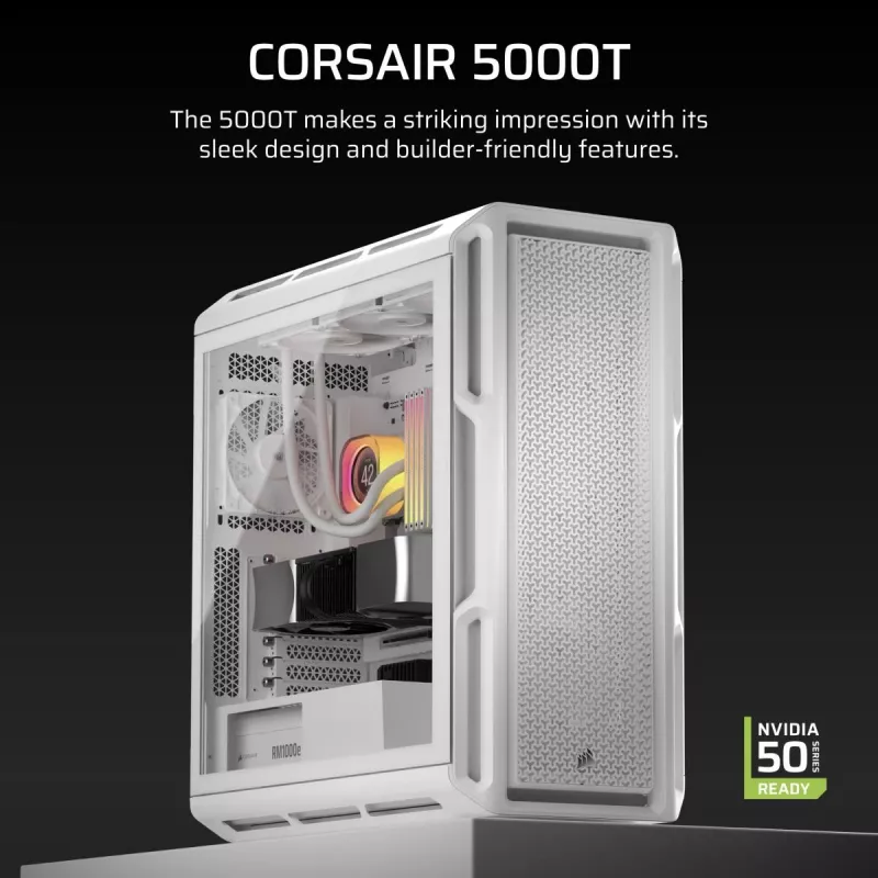 CORSAIR Κουτί PC - 5000T Mid-Tower High-Performance - Λευκό