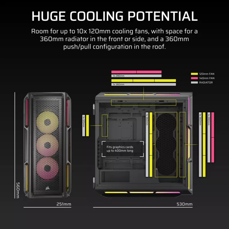 CORSAIR Κουτί PC - Icue Link 5000t Lx RGB Mid-Tower High-Performance
