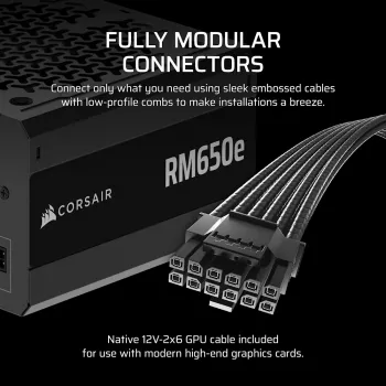 CORSAIR Τροφοδοτικό - RMe Σειρά RM650e πλήρως modular, αθόρυβο ATX 650W