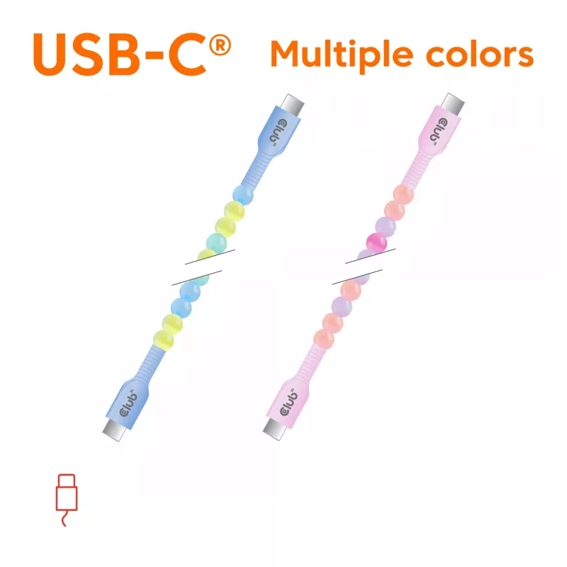 CLUB3D CAC-3011 Καλώδιο USB 2 m USB C Μπλε, Πράσινο