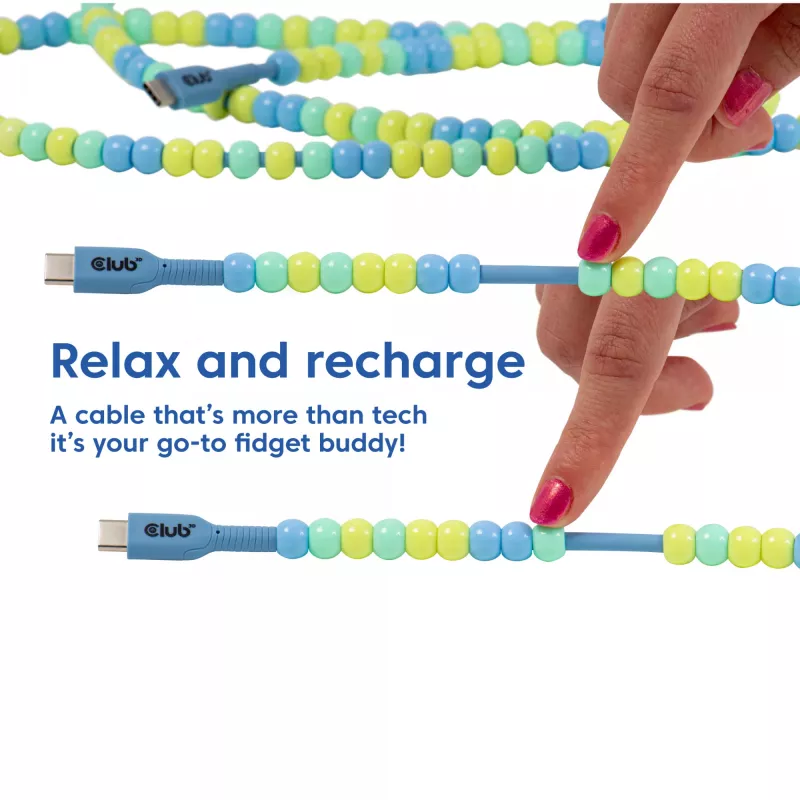 CLUB3D CAC-3011 Καλώδιο USB 2 m USB C Μπλε, Πράσινο