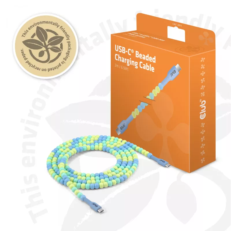 CLUB3D CAC-3011 Καλώδιο USB 2 m USB C Μπλε, Πράσινο