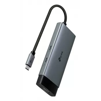 TP-Link UH5020C hub USB-C 5 θυρών, HDMI 4K@60Hz, 100 W Power Delivery, 1x USB-C, 2x USB-A, 5 Gbps, αλουμίνιο, γκρι