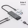 TP-Link UH5020C hub USB-C 5 θυρών, HDMI 4K@60Hz, 100 W Power Delivery, 1x USB-C, 2x USB-A, 5 Gbps, αλουμίνιο, γκρι
