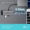 TP-Link UH5020C hub USB-C 5 θυρών, HDMI 4K@60Hz, 100 W Power Delivery, 1x USB-C, 2x USB-A, 5 Gbps, αλουμίνιο, γκρι