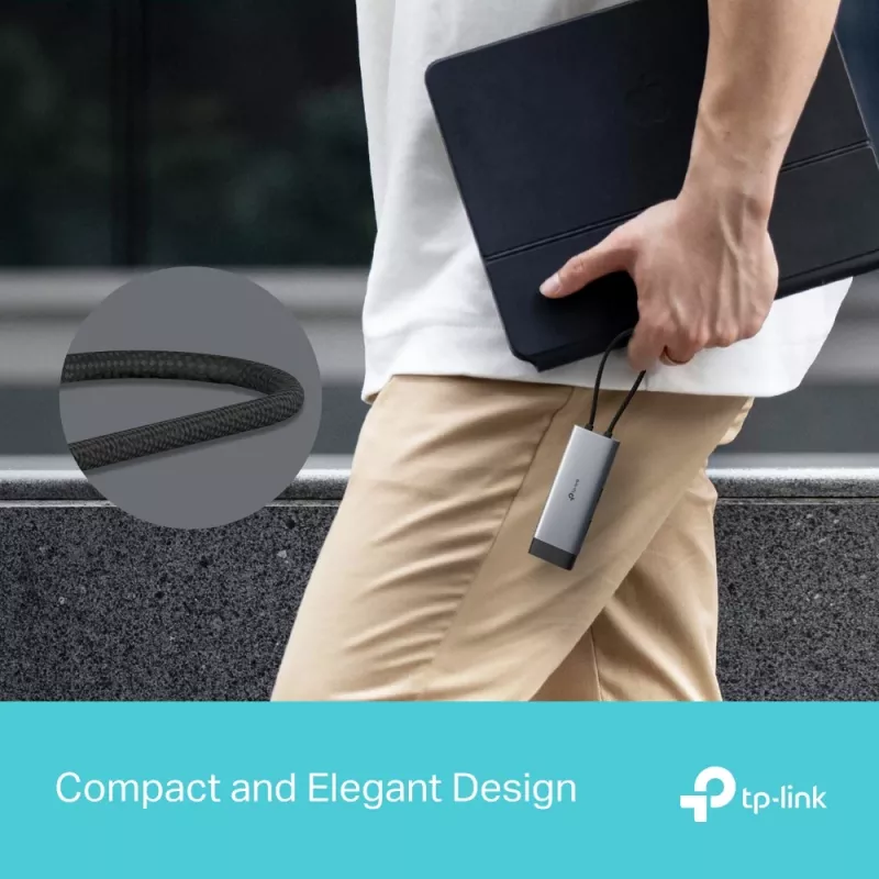 TP-Link UH5020C hub USB-C 5 θυρών, HDMI 4K@60Hz, 100 W Power Delivery, 1x USB-C, 2x USB-A, 5 Gbps, αλουμίνιο, γκρι