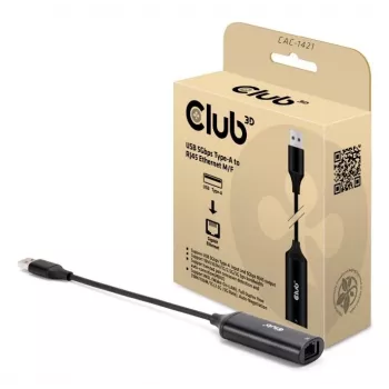 Club 3D CAC-1421 προσαρμογέας USB-A σε RJ45 Ethernet, 5 Gbps, 24,5 cm