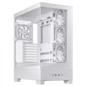 Κουτί PC ASUS A31 Plus TG ARGB WHITE Midi Tower — ATX, Tempered Glass, ARGB, 3x120mm + 1x120mm Ανεμιστήρες, GPU 38 cm, Ψύκτρα CPU 165 mm