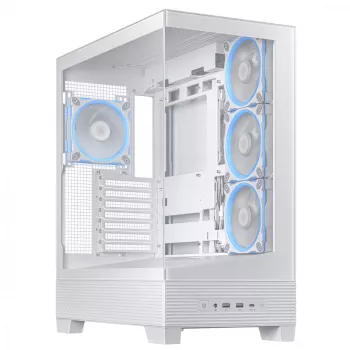 Κουτί PC ASUS A31 Plus TG ARGB WHITE Midi Tower — ATX, Tempered Glass, ARGB, 3x120mm + 1x120mm Ανεμιστήρες, GPU 38 cm, Ψύκτρα CPU 165 mm