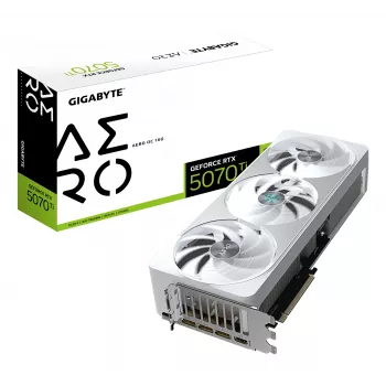 Κάρτα γραφικών GIGABYTE GeForce RTX 5070 Ti 16GB GDDR7, PCIe 5.0, 8960 CUDA, 30000 MHz, 256-Bit, WINDFORCE 3X, λευκό