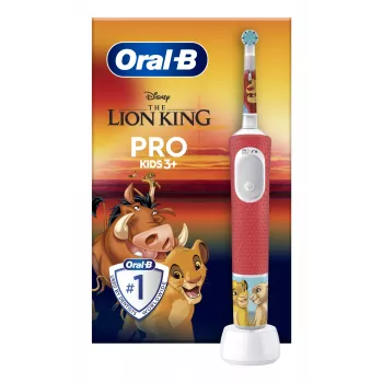 Oral-B Kids VITALITYPROLIONK Ηλεκτρική Οδοντόβουρτσα Παιδική Περιστρεφόμενη-Παλινδρομική Οδοντόβουρτσα Πολύχρωμη
