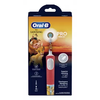 Oral-B Kids VITALITYPROLIONK Ηλεκτρική Οδοντόβουρτσα Παιδική Περιστρεφόμενη-Παλινδρομική Οδοντόβουρτσα Πολύχρωμη