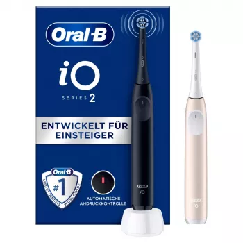 Ηλεκτρική οδοντόβουρτσα Oral-B iO Series 2 Duo μαύρο ροζ επαναφορτιζόμενη με έξυπνο αισθητήρα πίεσης
