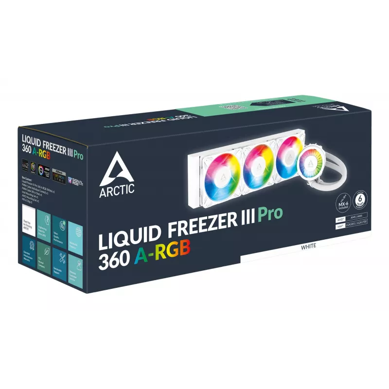 ARCTIC Liquid Freezer III Pro 360 A-RGB (λευκό) - Πολυσυμβατή All-in-One υδρόψυξη CPU με A-RGB