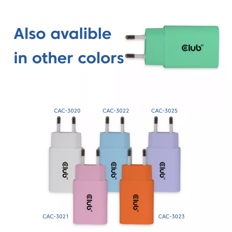 Φορτιστής USB-C 2 τεμ. 30W by club 3d — Δύο τροφοδοτικά USB-C 30W