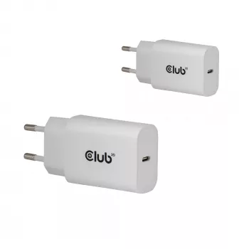Φορτιστής USB‑C 2 τεμ. CLUB3D CAC-3020, 30 W συνολικά, λευκό