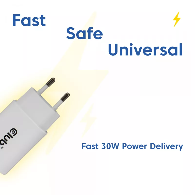 Φορτιστής USB‑C 2 τεμ. CLUB3D CAC-3020, 30 W συνολικά, λευκό