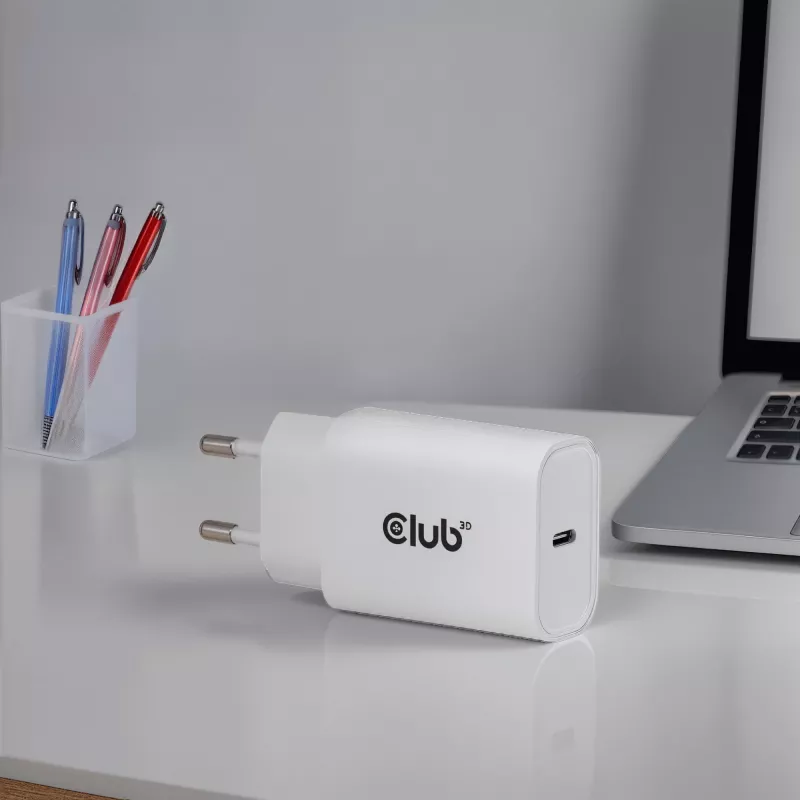 Φορτιστής USB‑C 2 τεμ. CLUB3D CAC-3020, 30 W συνολικά, λευκό