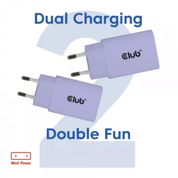 Τροφοδοτικό club 3d Φορτιστής USB-C 30W 2 τεμ. συμπαγής για κινητά και tablet
