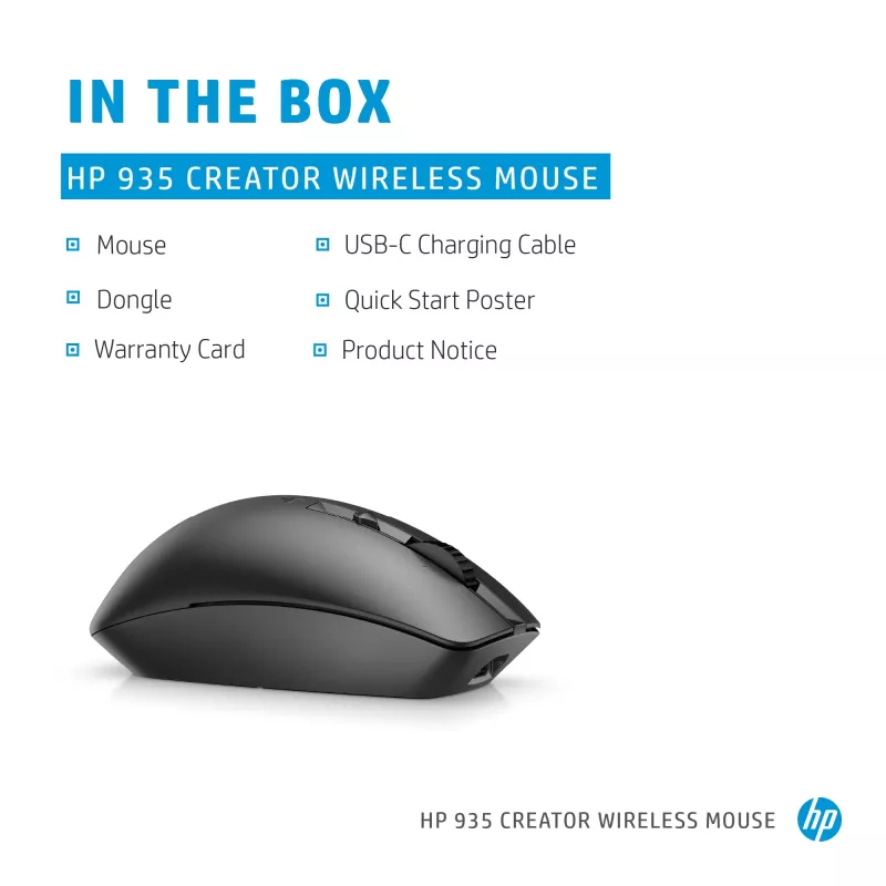 HP 930 Creator Ασύρματο Ποντίκι, Δεξιόχειρας, Bluetooth, 3000 DPI, Ασημί